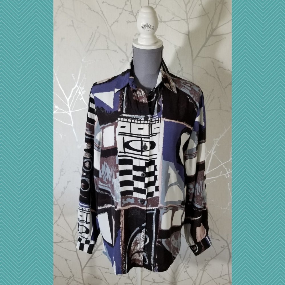 Steilmann Abstract Geometric Button Front Shirt - image 1